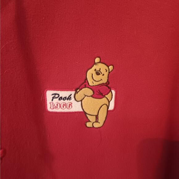 EUC Disney Store XL Winnie The Pooh Red Zip Front Hoodie - Picture 2 of 9